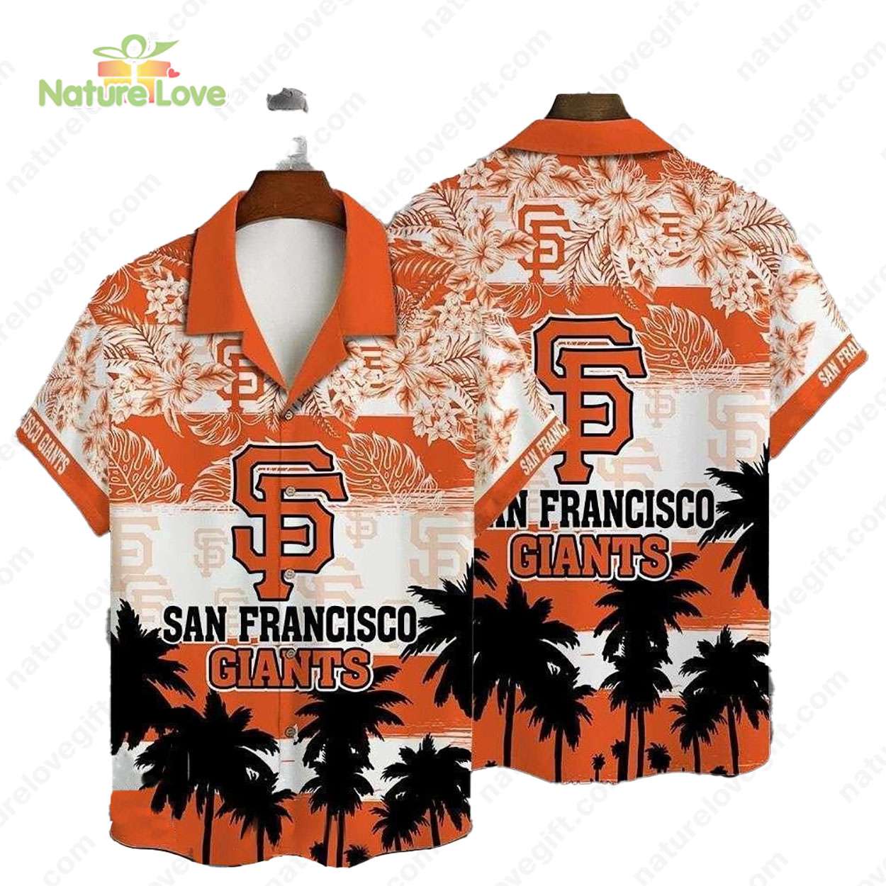 San Francisco Giants Tropical Hibiscus Palm MLB Hawaiian Shirt