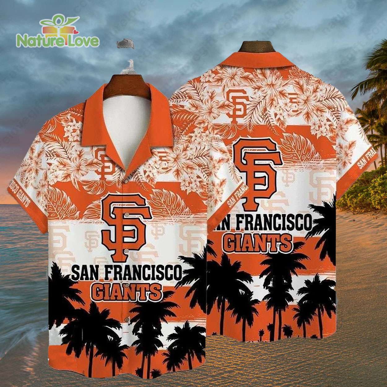 San Francisco Giants Tropical Hibiscus Palm MLB Hawaiian Shirt