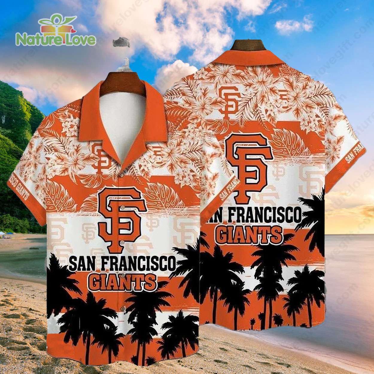 San Francisco Giants Tropical Hibiscus Palm MLB Hawaiian Shirt