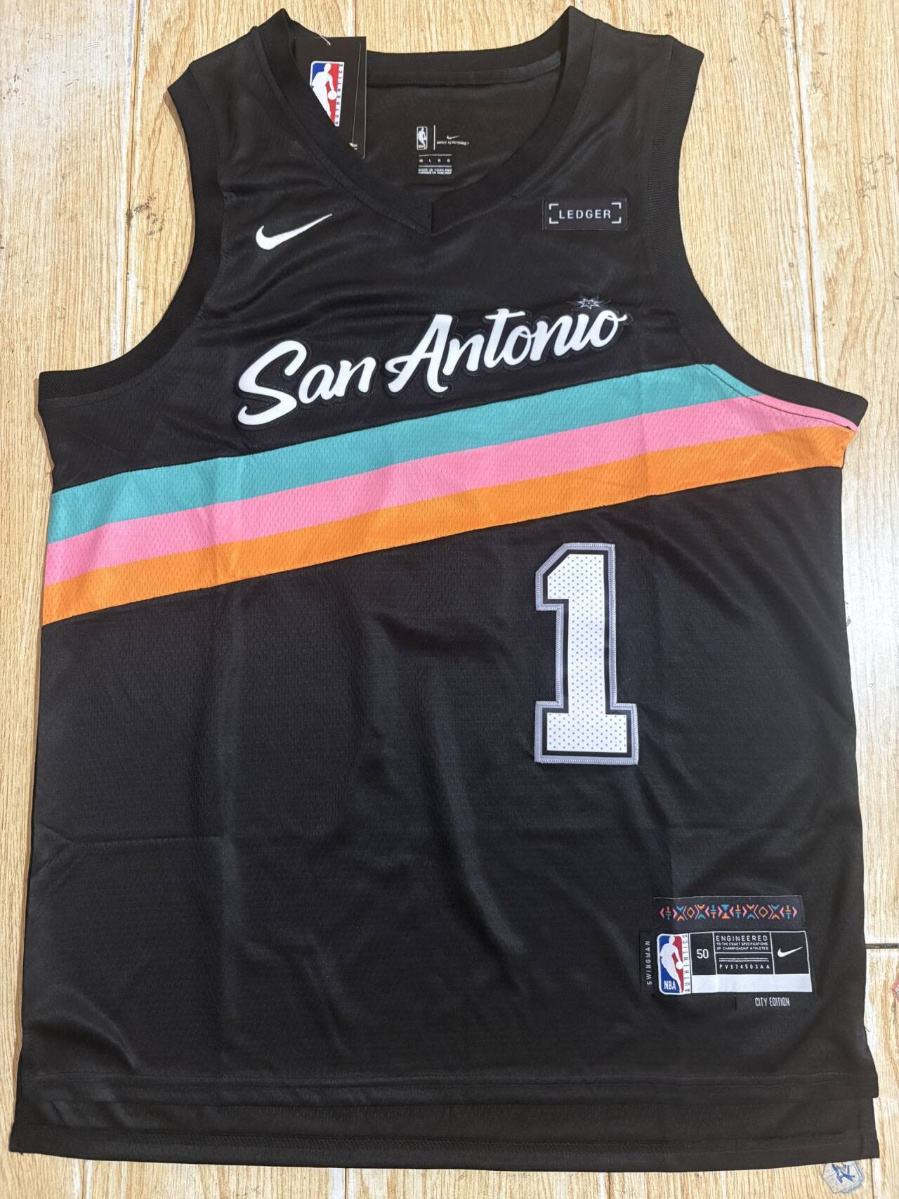 San Antonio Spurs #1 Victor Wembanyama Spurs 1 City Edition Style 2