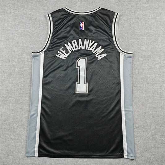 San Antonio Spurs #1 Victor Wembanyama Spurs 1 # Black Style 1