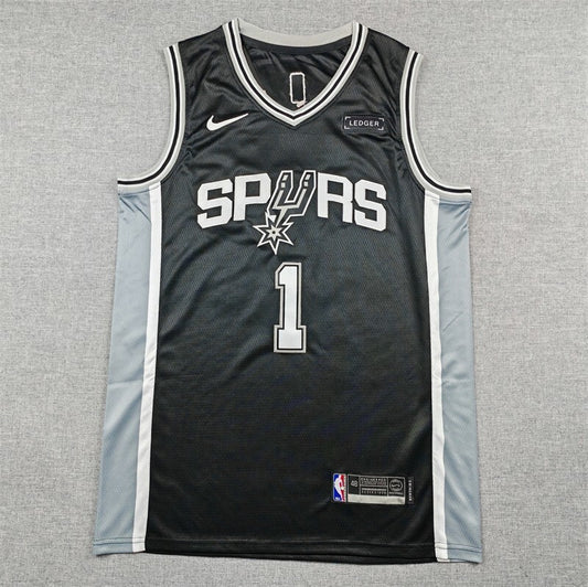 San Antonio Spurs #1 Victor Wembanyama Spurs 1 # Black Style 2