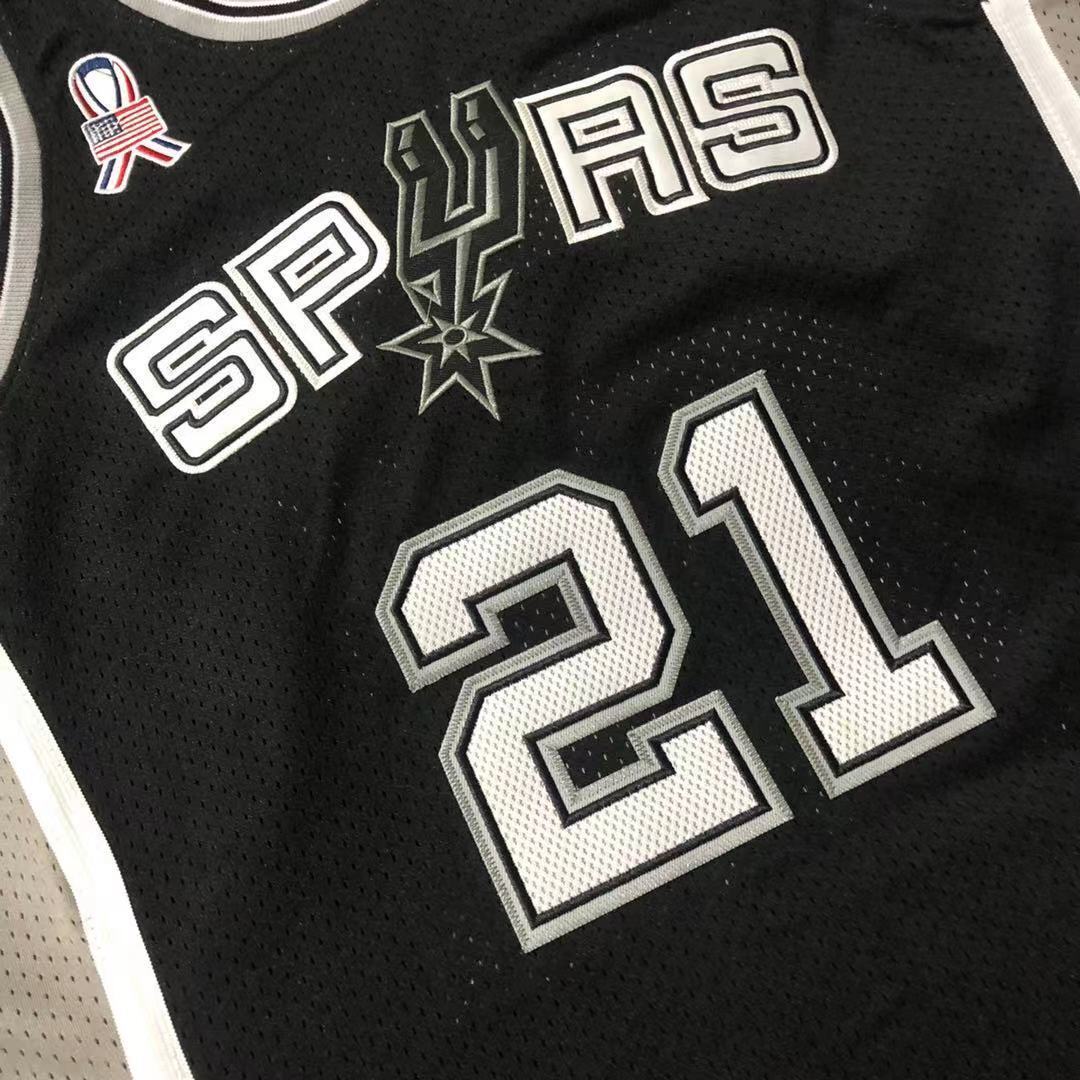 San Antonio Spurs #21 Tim Duncan 2001-02 Authentic jersey black Style 4