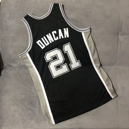 San Antonio Spurs #21 Tim Duncan 2001-02 Authentic jersey black Style 9