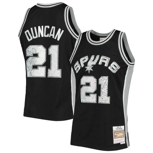 San Antonio Spurs #21 Tim Duncan Mitchell & Ness 1998-99 Hardwood Classics 75th Anniversary Diamond Swingman Jersey - Bl