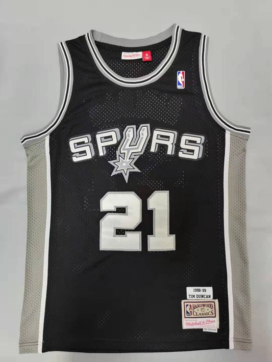 San Antonio Spurs #21 Tim Duncan Spurs 21# Retro - Black Style 2