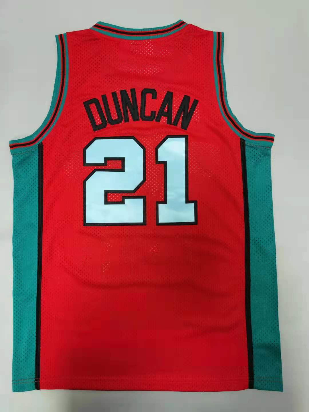 San Antonio Spurs #21 Tim Duncan Spurs 21# Retro - Red Style 1