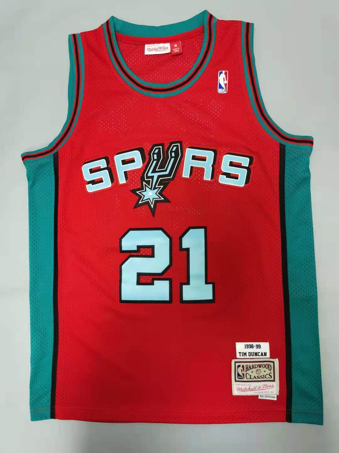 San Antonio Spurs #21 Tim Duncan Spurs 21# Retro - Red Style 2