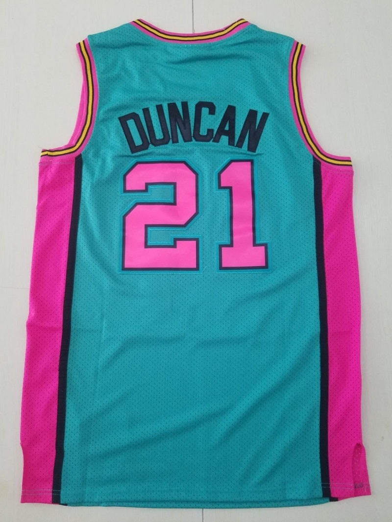San Antonio Spurs #21 Tim Duncan throwback jersey green Spurs 21 Retro Light Green s-xxl Style 3