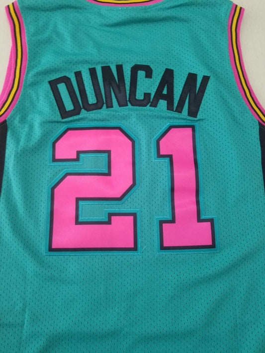 San Antonio Spurs #21 Tim Duncan throwback jersey green Spurs 21 Retro Light Green s-xxl Style 6