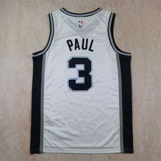 San Antonio Spurs #3 Chris Paul Hot Press Spurs 3 White s-xxl Style 1