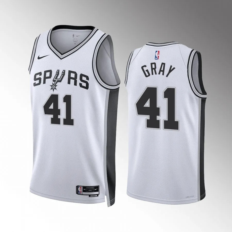 San Antonio Spurs #41 RaiQuan Gray White Association Edition Men Jersey Style 2