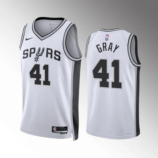 San Antonio Spurs #41 RaiQuan Gray White Association Edition Men Jersey Style 2
