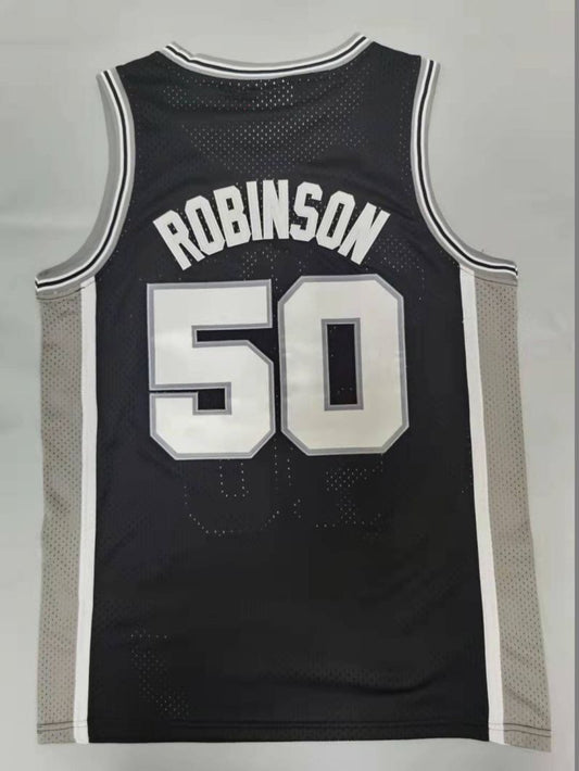 San Antonio Spurs #50 David Robinson Spurs 50# Retro - Black Style 2