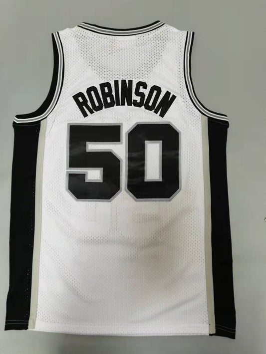 San Antonio Spurs #50 David Robinson Spurs 50# Retro - White Style 1