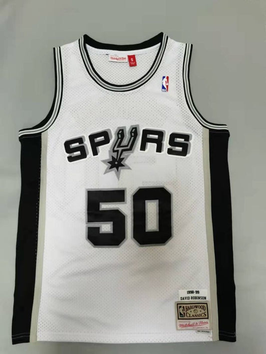 San Antonio Spurs #50 David Robinson Spurs 50# Retro - White Style 2