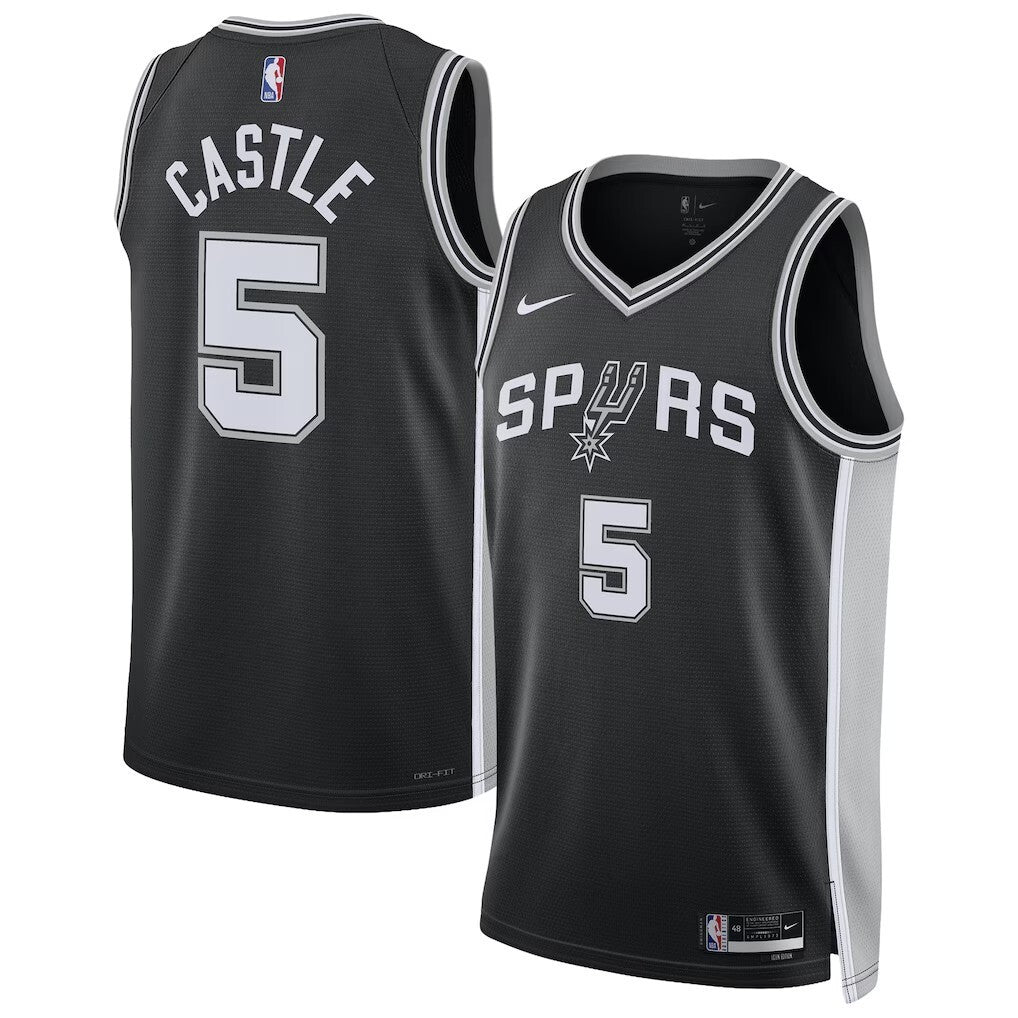 San Antonio Spurs #5 Stephon Castle Unisex Swingman Jersey - Icon Edition - Black