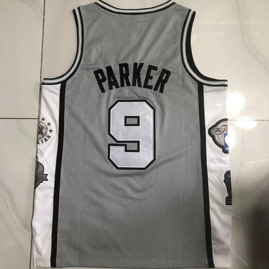 San Antonio Spurs #9 Tony Parker Hall of Fame authentic jersey grey Style 1