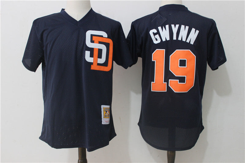 San Diego Padres #19 Tony Gwynn Mesh Throwback Style 1