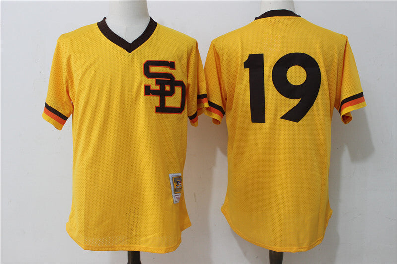 San Diego Padres #19 Tony Gwynn Mesh Throwback Style 2