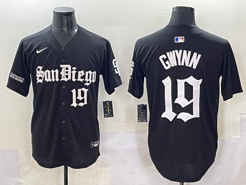 San Diego Padres #19 Tony Gwynn Padres 5 Collaboration Style 3