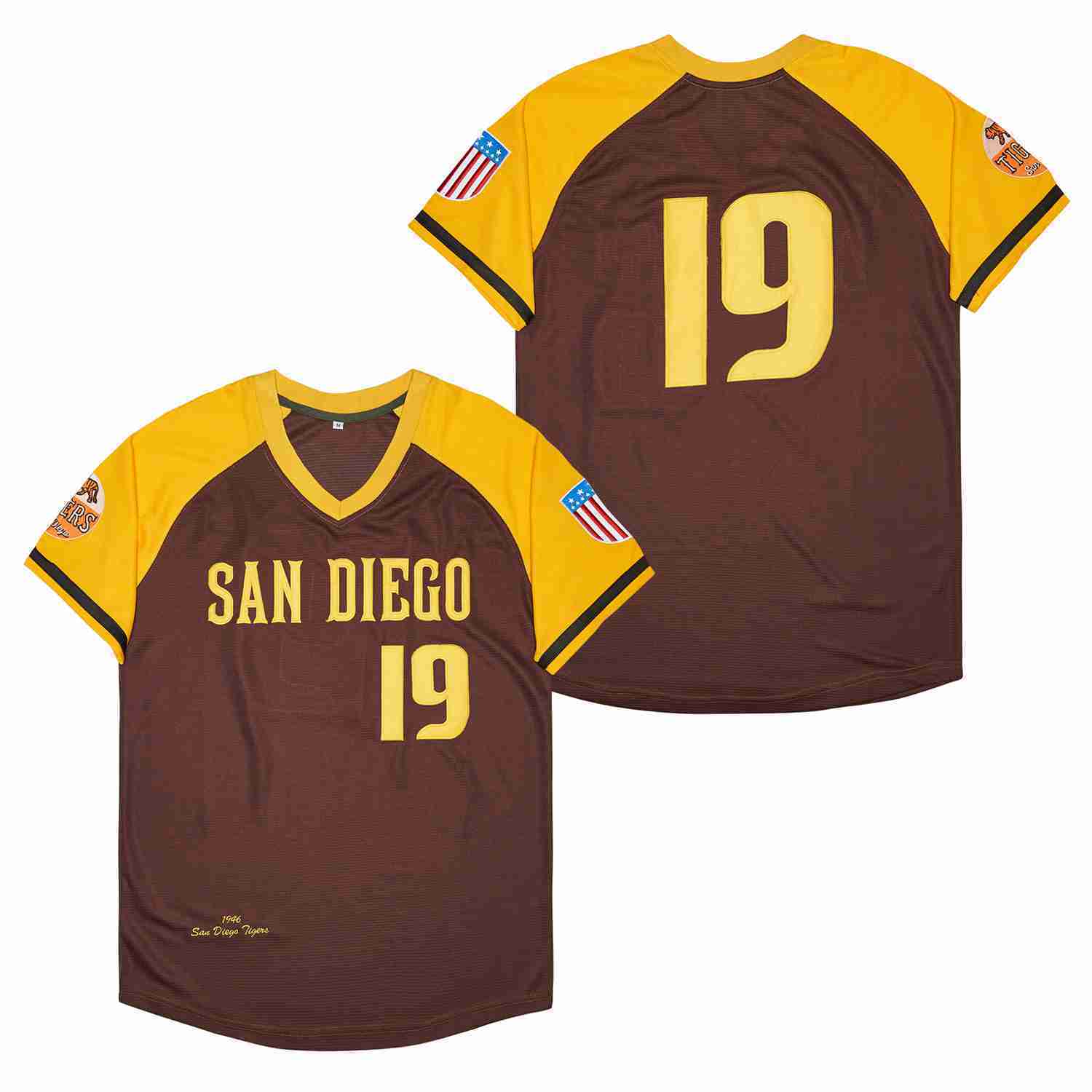 San Diego Padres #19 Tony Gwynn TIGERS PULLOVER JERSEY IN BROWN