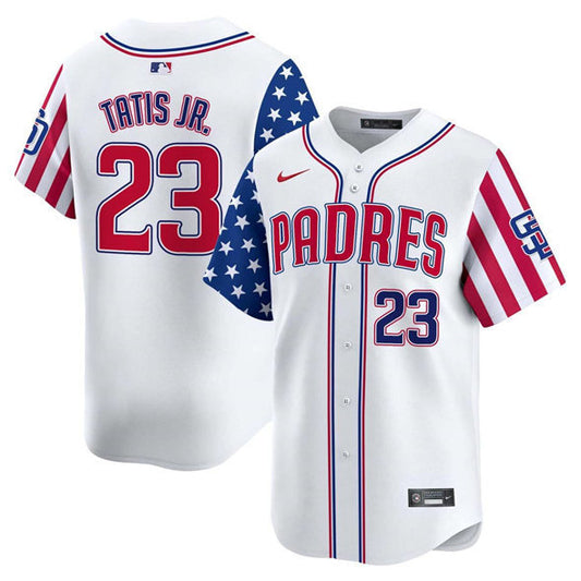 San Diego Padres #23 Fernando Tatis Jr. White 2025 Independence Day Vapor
