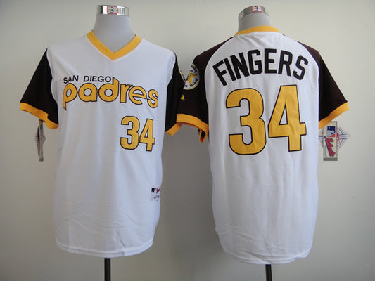 San Diego Padres #34 Padres 34# White 1978 Inverted Retro Player
