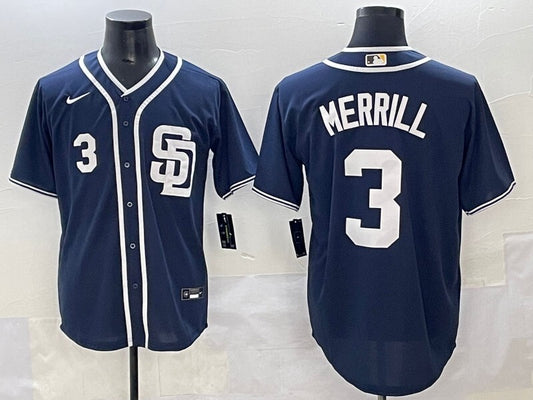 San Diego Padres #3 Jackson Merrill Padres Adult Style 3