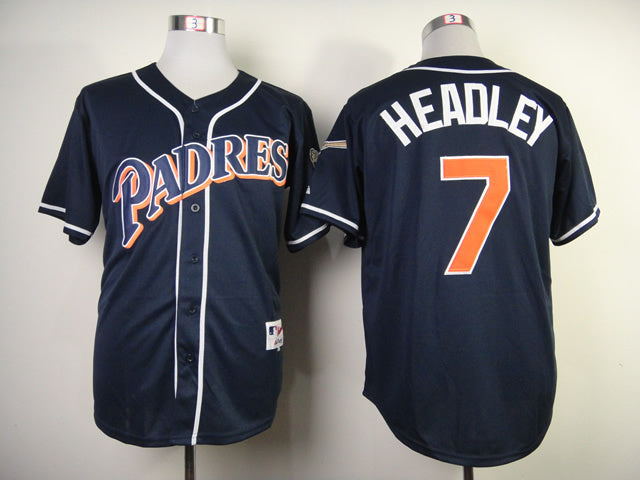 San Diego Padres #7 Authentic Chase Headley 1998 Turn Back The Clock Jersey