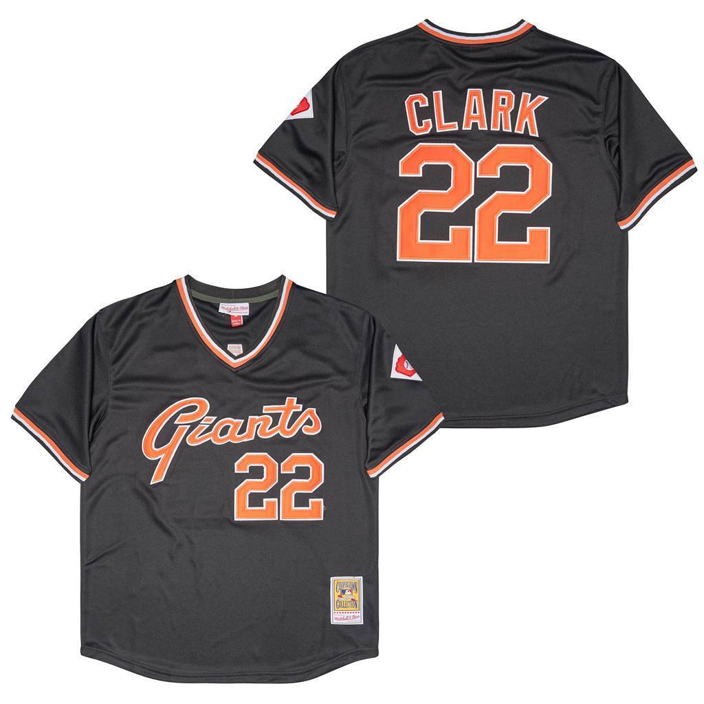 San Francisco Giants #22 Will Clark Giants 22 Black Retro
