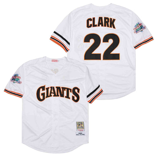 San Francisco Giants #22 Will Clark Giants 22 White 1989 Retro Style 1