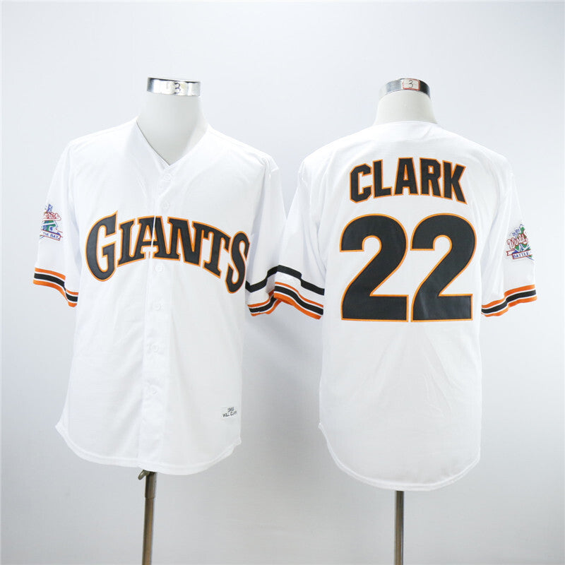 San Francisco Giants #22 Will Clark Giants 22 White 1989 Retro Style 2