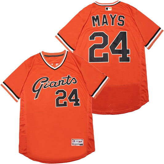 San Francisco Giants #24 Willie Mays Giants 24 Orange Elite Style 1