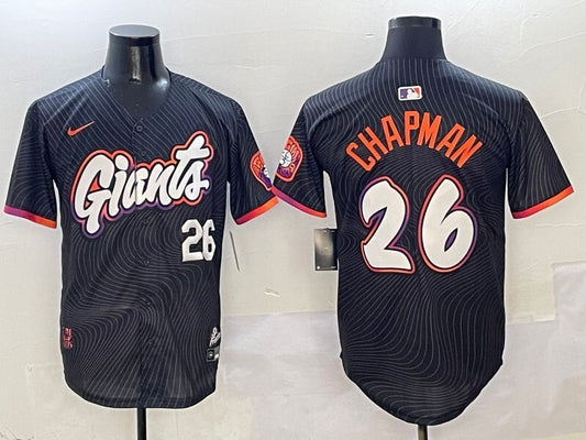 San Francisco Giants #26 Matt Chapman Giants Black V2 Collaboration Style 1