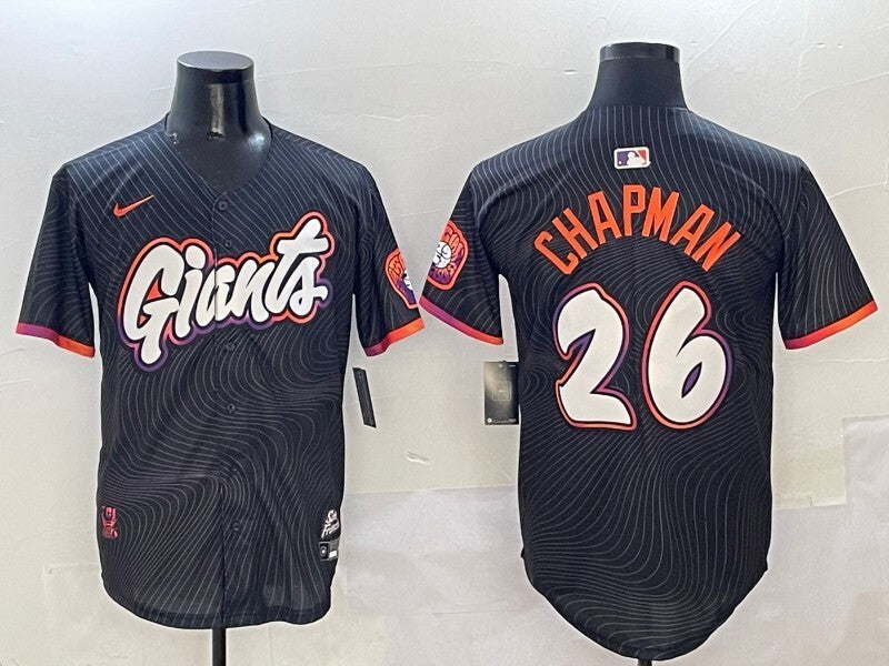 San Francisco Giants #26 Matt Chapman Giants Black V2 Collaboration Style 2