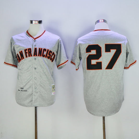 San Francisco Giants #27 Giants 27 Hemp Gray Retro