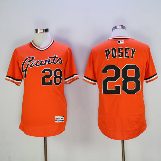 San Francisco Giants #28 Buster Posey Giants 28 Orange 2016 New 2016 Player Version