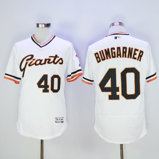 San Francisco Giants #40 Madison Bumgarner Giants 40 White Retro 2016