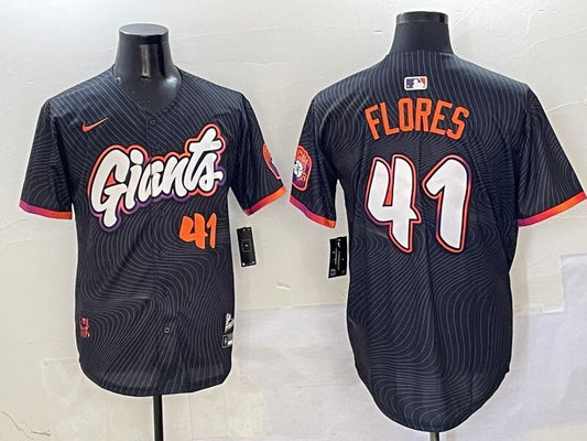 San Francisco Giants #41 Wilmer Flores Giants Collaboration Style 1