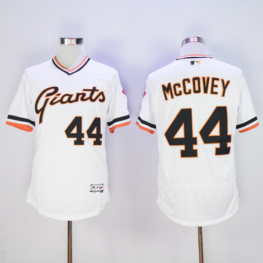 San Francisco Giants #44 Willie McCovey Giants 44 White Pullover Retro 2016 Player Version