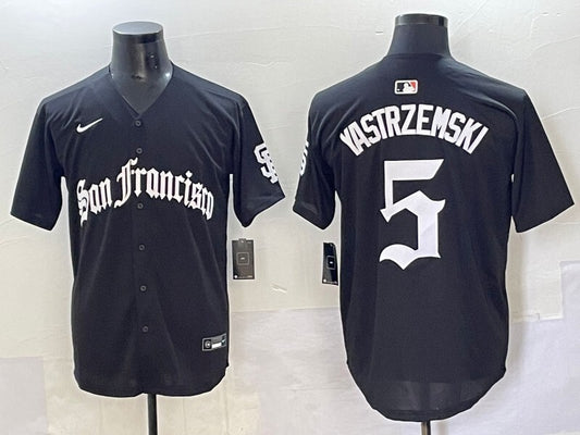 San Francisco Giants #5 Mike Yastrzemski Giants Black 5 Collaboration Style 2