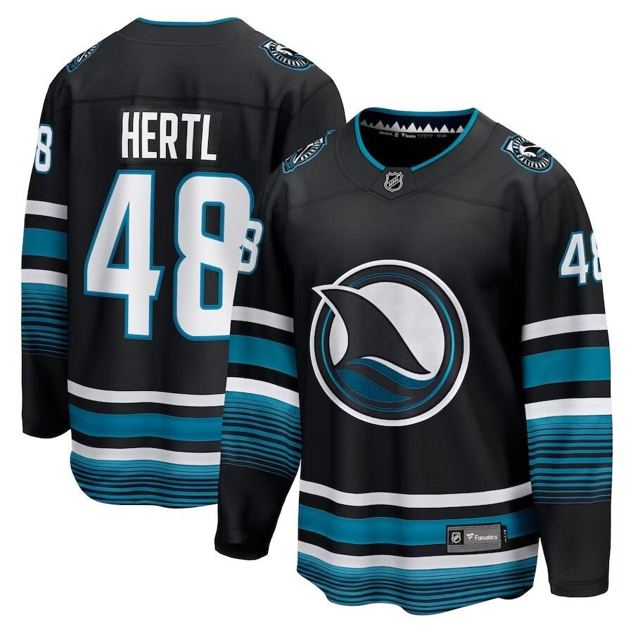 San Jose Sharks #48 Tomas Hertl Branded Alternate Premier Breakaway Player Jersey - Black