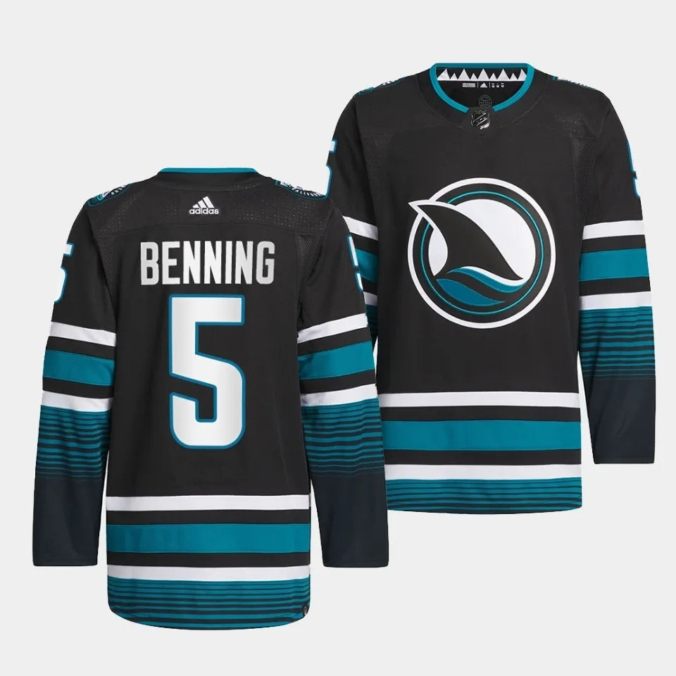 San Jose Sharks #5 Matt Benning 2023-24 Cali Fin 3rd Alternate Jersey