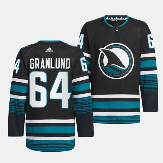 San Jose Sharks #64 Mikael Granlund 2023-24 Cali Fin 3rd Alternate Jersey