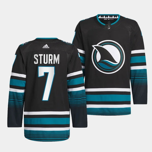 San Jose Sharks #7 Nico Sturm 2023-24 Cali Fin 3rd Alternate Jersey
