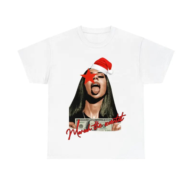 Santa Mariahh TS Star Red T-shirt, Christmas T-shirt Hoodie, Sweatshirt | InkThreadWorks.com