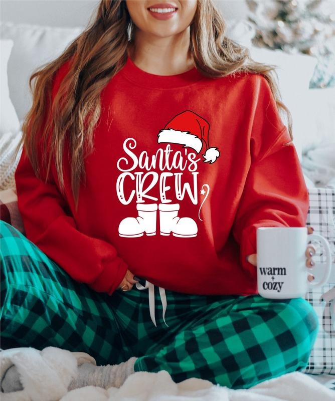 Santa's Crew Sweatshirt, Christmas Matching Family Outfit, Winter Holiday Cousin Crew Gift, Family Gathering Christmas...