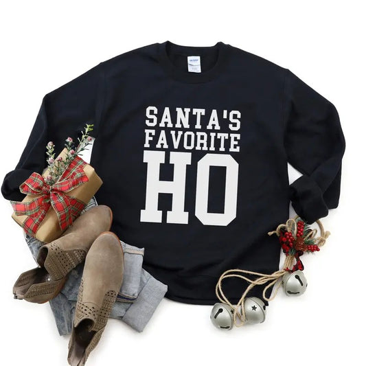 Santa's Favorite Ho Sweatshirt, Funny Santa Sweatshirt, Best Friend Gift, Holiday Shirt Casual Classic cute santa