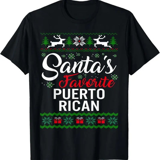 Santa's Favorite Puerto Rican Christmas Ugly Sweater family T-Shirt Hoodie, Sweatshirt | InkThreadWorks.com
